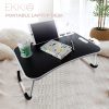 Multifunctional Portable Bed Tray Laptop Desk with USB Charge Port (Black)