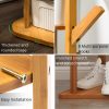 Bamboo Clothing Rack with 9 Hooks Multi Layer Shelf (Natural)