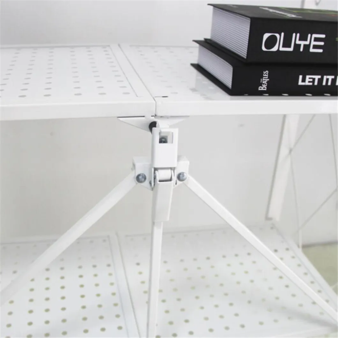 EKKIO Foldable Storage Shelf – White, 3 Tier