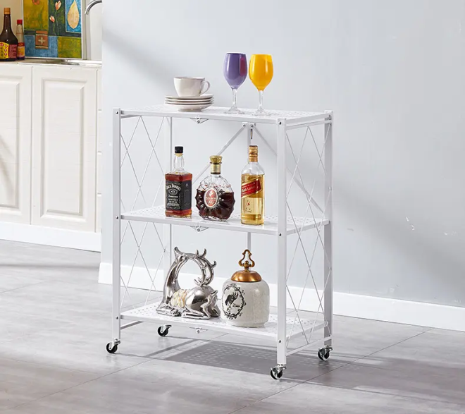 EKKIO Foldable Storage Shelf – White, 3 Tier