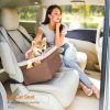 Dog Car Seat for Small Dogs up to 8kg with Adjustable Straps Removable Washable Fleece Liner and 4 Pockets Brown and Beige PBS042K01