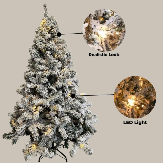 1.8m Christmas Tree with 250 LED Lights Warm White (Snowy) FS-TREE-09