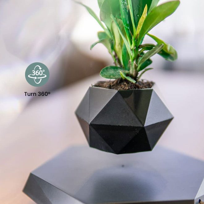 GOMINIMO Magnetic Levitating Plant Pot – Black