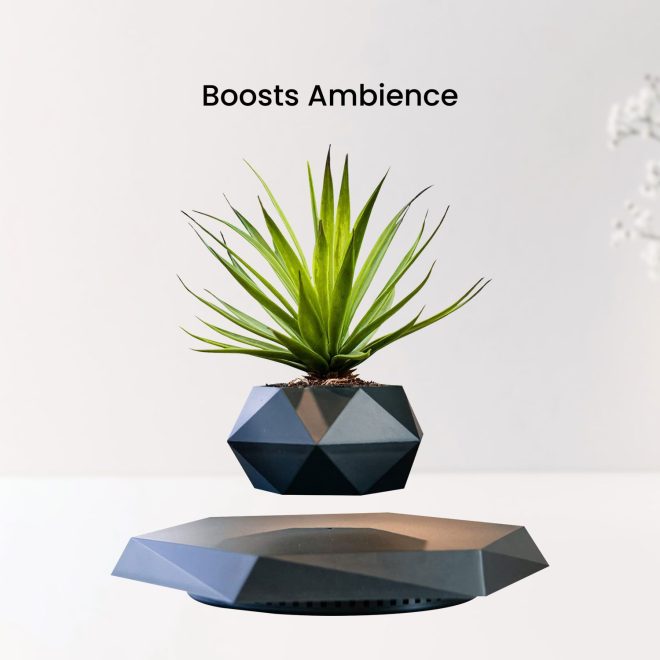 GOMINIMO Magnetic Levitating Plant Pot – Black