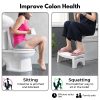 Foldable Toilet Step Stool with Non-Slip Base (White)