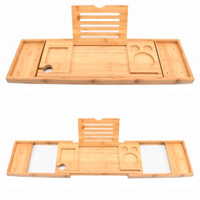 Expandable Bamboo Bathup Caddy Trays