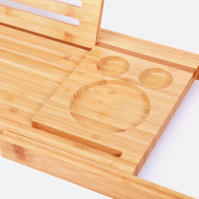 Expandable Bamboo Bathup Caddy Trays