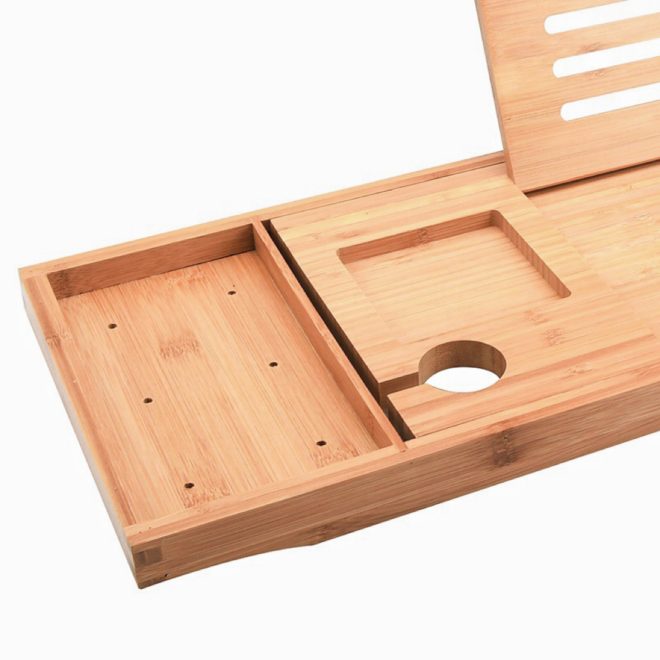 Expandable Bamboo Bathup Caddy Trays