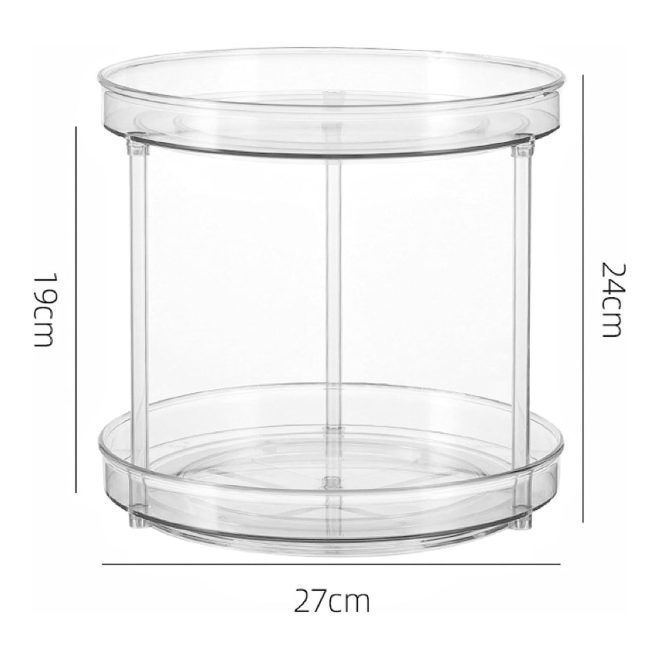 2 Tier Turntable Cabinet Organizer (Transparent)