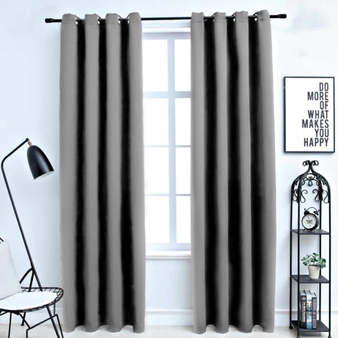 Blackout Window Curtains for Thermal Insulated Room (Set of 2, W132cm x D213cm, Light Grey)