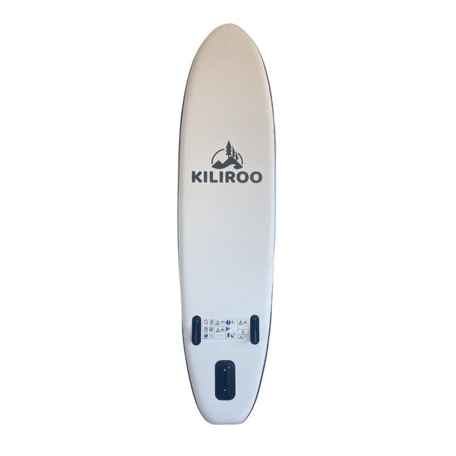 KILIROO Inflatable Stand Up Paddle Board Balanced SUP Portable Ultralight, 10.5 x 2.5 x 0.5 ft, with EVA Anti-Slip Pad – Grey and Tiffany Blue and Red