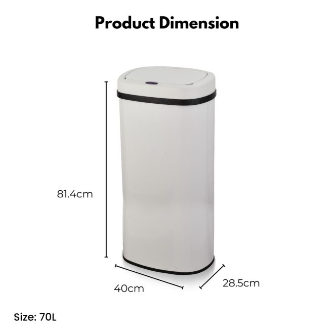 Sensor Bin 70L White Oval