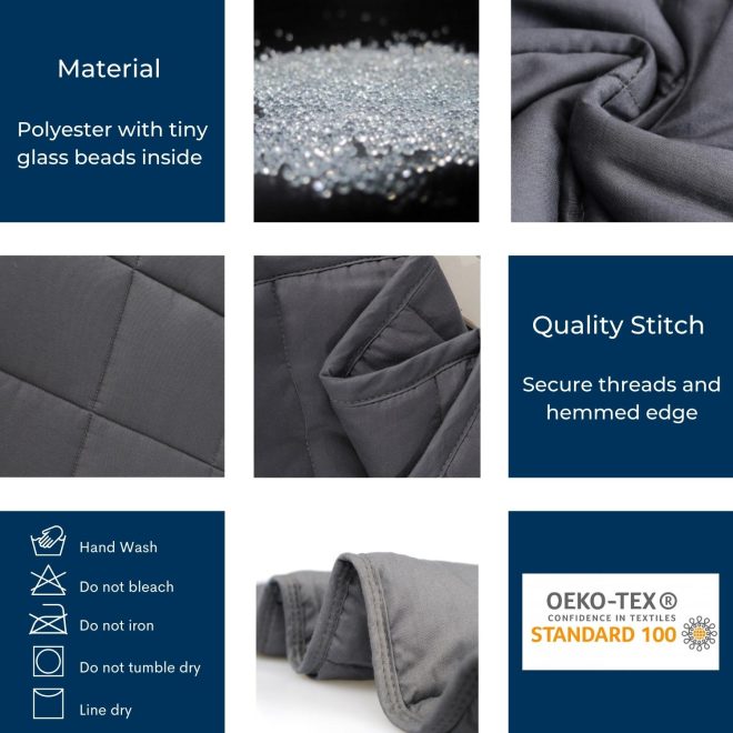 Polyester Queen Size Weighted Blanket 9kg (Dark Grey)