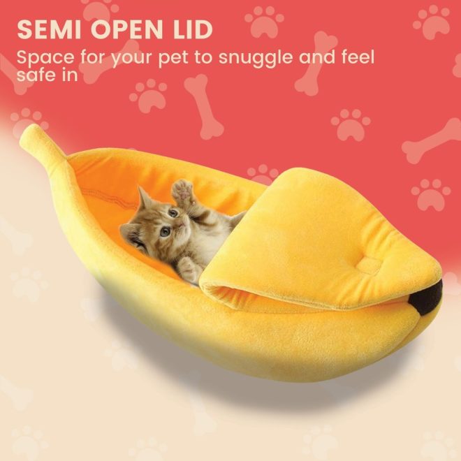 Floofi Banana Pet Bed (Yellow) – M