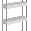 4-Tier Slide Out Slim Rolling Storage Cart White