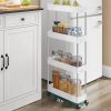 4-Tier Slide Out Slim Rolling Storage Cart White