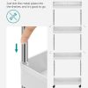 4-Tier Slide Out Slim Rolling Storage Cart White