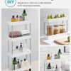 4-Tier Slide Out Slim Rolling Storage Cart White