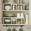 SONGMICS Cabinet Shelf Organizers Set of 4 Metal Kitchen Counter Shelves White KCS006W01