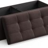 109cm Folding Storage Ottoman Bench Brown LSF77BR