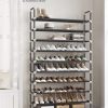 10 Tier Metal Shoe Rack Non-Woven Fabric Shelves Holds up to 50 Pairs Black