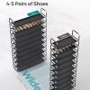 10 Tier Metal Shoe Rack Non-Woven Fabric Shelves Holds up to 50 Pairs Black