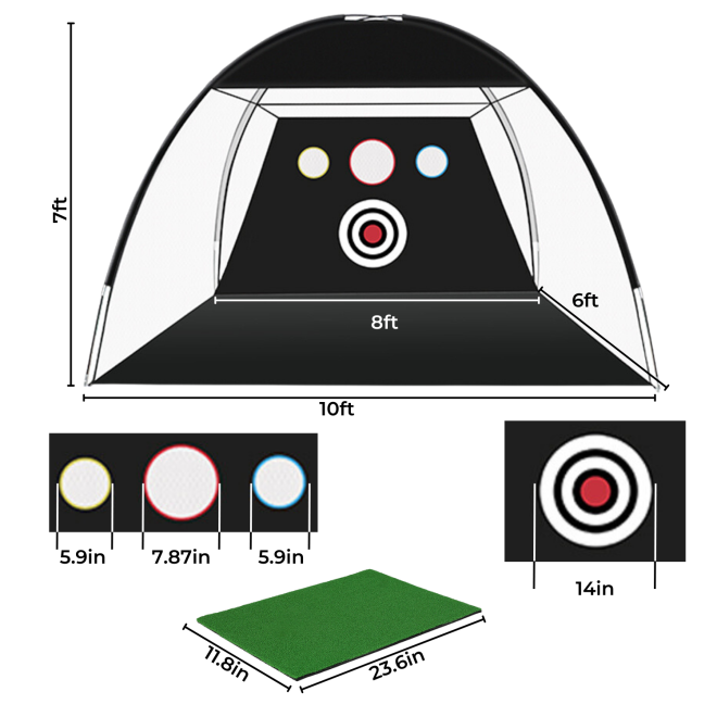 5-in-1 Golf Practice Net Driving Netting Hitting Training Chipping