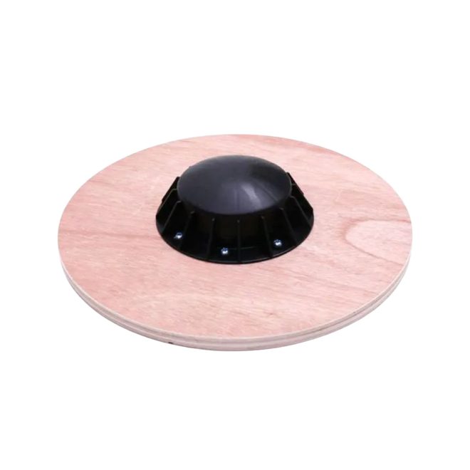 Wooden Wobble Board with Non-Slip Pads (Black with Wood)