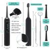 High Frequency Electric Ultrasonic Dental Tartar Plaque Calculus Tooth Remover Set Kits Cleaner with LED Screen – Black