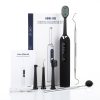 High Frequency Electric Ultrasonic Dental Tartar Plaque Calculus Tooth Remover Set Kits Cleaner with LED Screen – Black