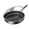 304 Stainless Steel Frying Pan Non-Stick Cooking Frypan Cookware Honeycomb Double Sided without lid – 28 cm