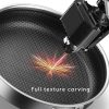 Stainless Steel Frying Pan Non-Stick Cooking Frypan Cookware Honeycomb Double Sided – 30 cm