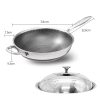 316 Stainless Steel Non-Stick Stir Fry Cooking Kitchen Wok Pan without Lid Honeycomb Double Sided – 32 cm