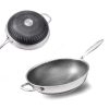 304 Stainless Steel Non-Stick Stir Fry Cooking Kitchen Wok Pan without Lid Honeycomb Double Sided – 34 cm