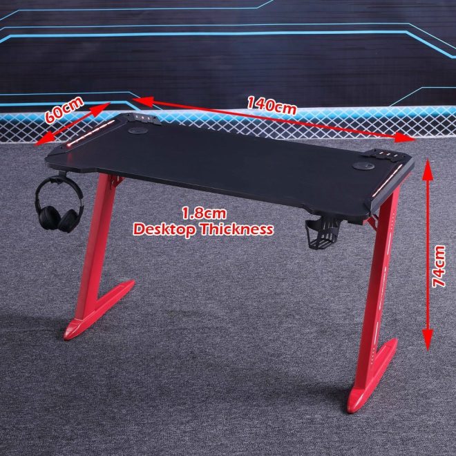 Gaming Desk Desktop PC Computer Desks Desktop Racing Table K-Shaped Leg AU – 120x60x74 cm