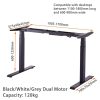 Standing Desk Height Adjustable Sit Grey Stand Motorised Dual Motors Frame – 120 cm, Black