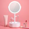 Ecoco Smart LED Light Cosmetic Makeup Mirror USB Touch Screen Home Desk Vanity 360° – Pink