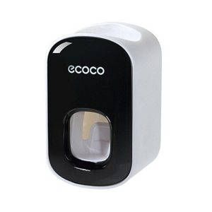 Ecoco Wall mount auto ands Free Toothpaste Dispenser Automatic Toothpaste Squeezer Bathroom Toothpaste Holder – Black