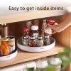 Ecoco Kitchen Rotating Spice Condiment Storage Rack Bathroom Swivel Tray Organizer – Grey