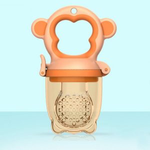 2 X Newborn Baby Food Fruit Nipple Feeder Pacifier Safety Silicone Feeding Tool – Small, Brown