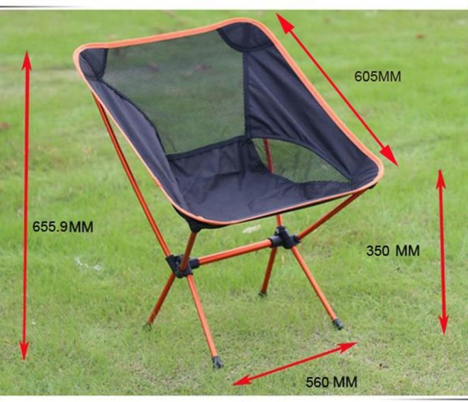 Ultralight Aluminum Alloy Folding Camping Camp Chair Outdoor Hiking – Red