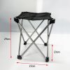 Mini Portable Outdoor Folding Stool Camping Fishing Picnic Chair Seat 80kg – Black