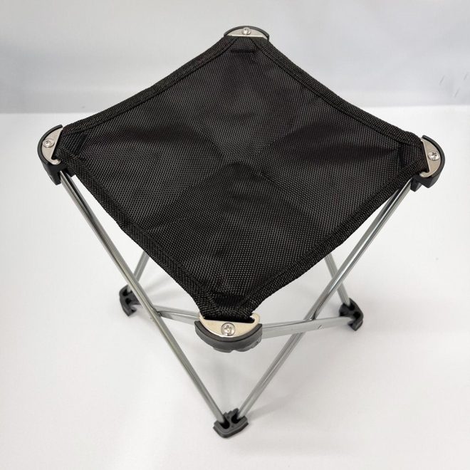 Mini Portable Outdoor Folding Stool Camping Fishing Picnic Chair Seat 80kg – Black