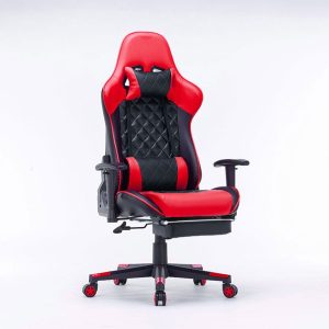 Gaming Chair Ergonomic Racing chair 165° Reclining Gaming Seat 3D Armrest Footrest – Red and Black