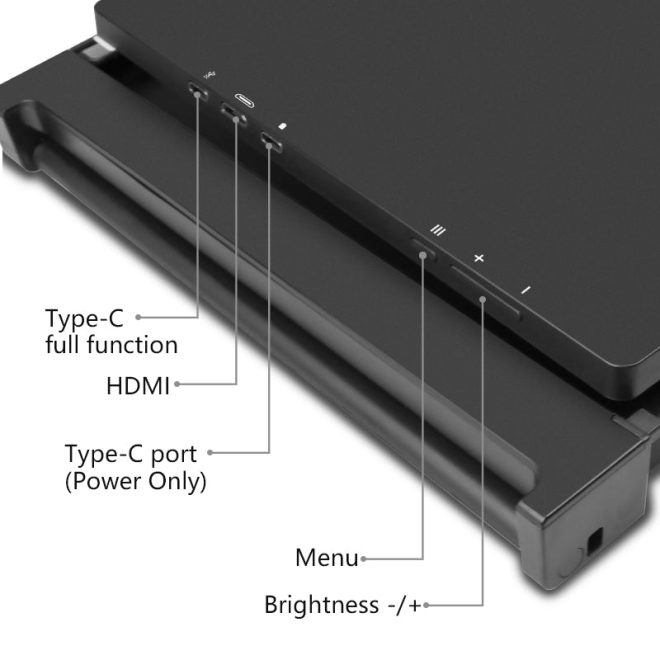 Dual Portable Triple Fold 1080P IPS FHD Monitor Screen Extender For Laptop 11.9″ Grey