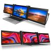 Dual Portable Triple Fold 1080P IPS FHD Monitor Screen Extender For Laptop 11.9″ Grey