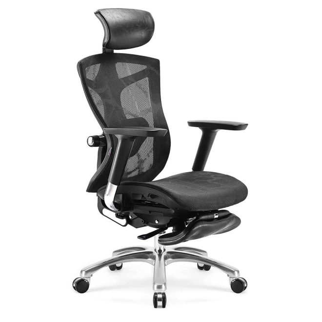 Sihoo Ergonomic Office Chair V1 4D Adjustable High-Back Breathable With Footrest And Lumbar Support – Black