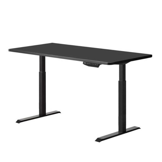 Standing Desk Height Adjustable Sit Black Stand Motorised Black Single Motor Frame Top – 120 cm, Black