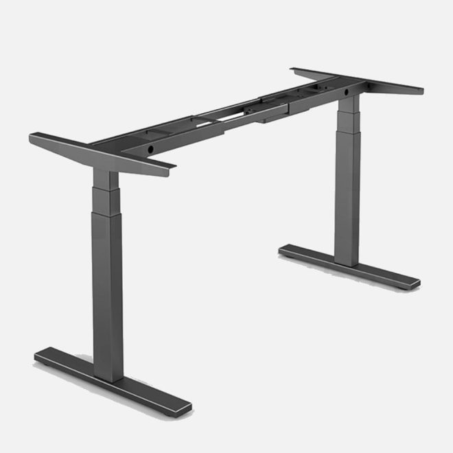 Standing Desk Height Adjustable Sit Grey Stand Motorised Single Motor Frame – 120 cm, Black