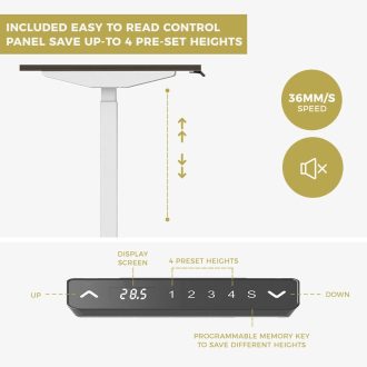 Standing Desk Height Adjustable Sit Stand Motorised Single Grey Motor Frame Top